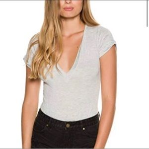 NWOT Free People V-Neck Tee Bodysuit, XS